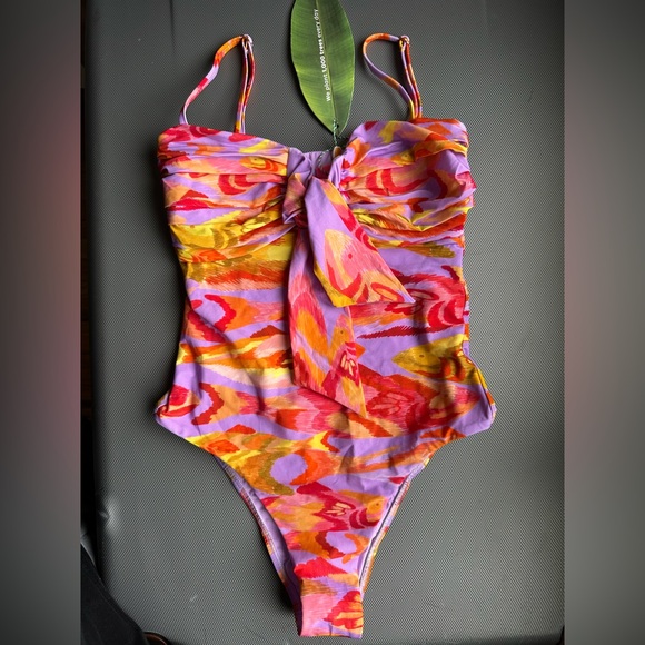 FARM RIO PAINTED FISHES BANDEAU ONE PIECE - Picture 6 of 13